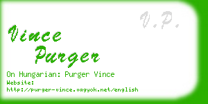 vince purger business card